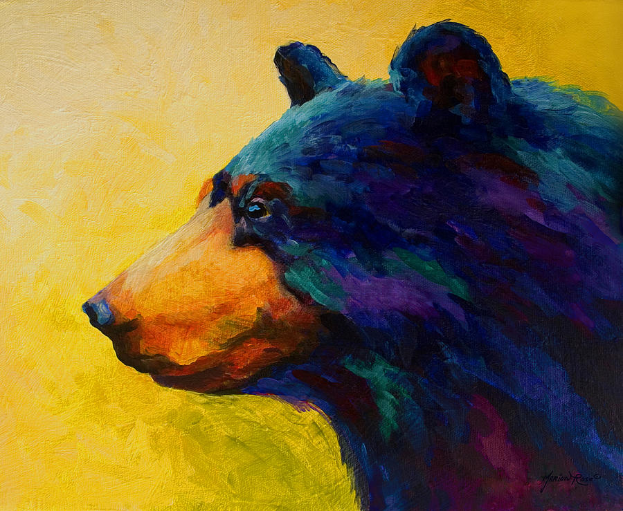 Looking On II - Black Bear Painting by Marion Rose