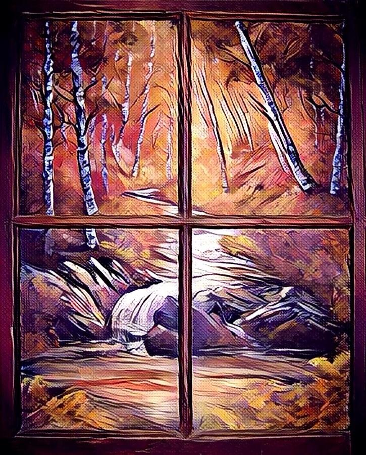 Looking out my window digital Painting by Megan Walsh