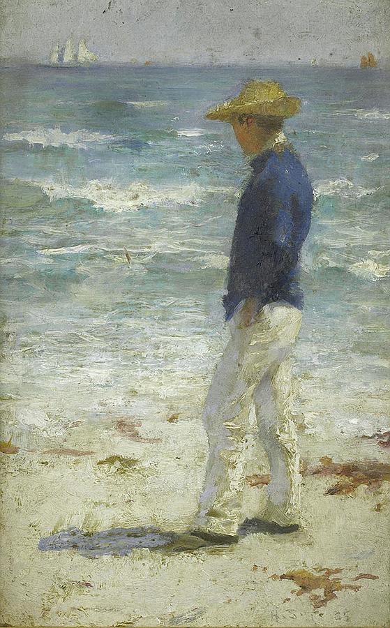 Looking Out to Sea Painting by Henry Scott Tuke
