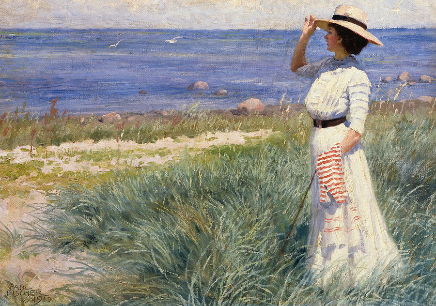 Looking out to Sea Painting by Paul Fischer