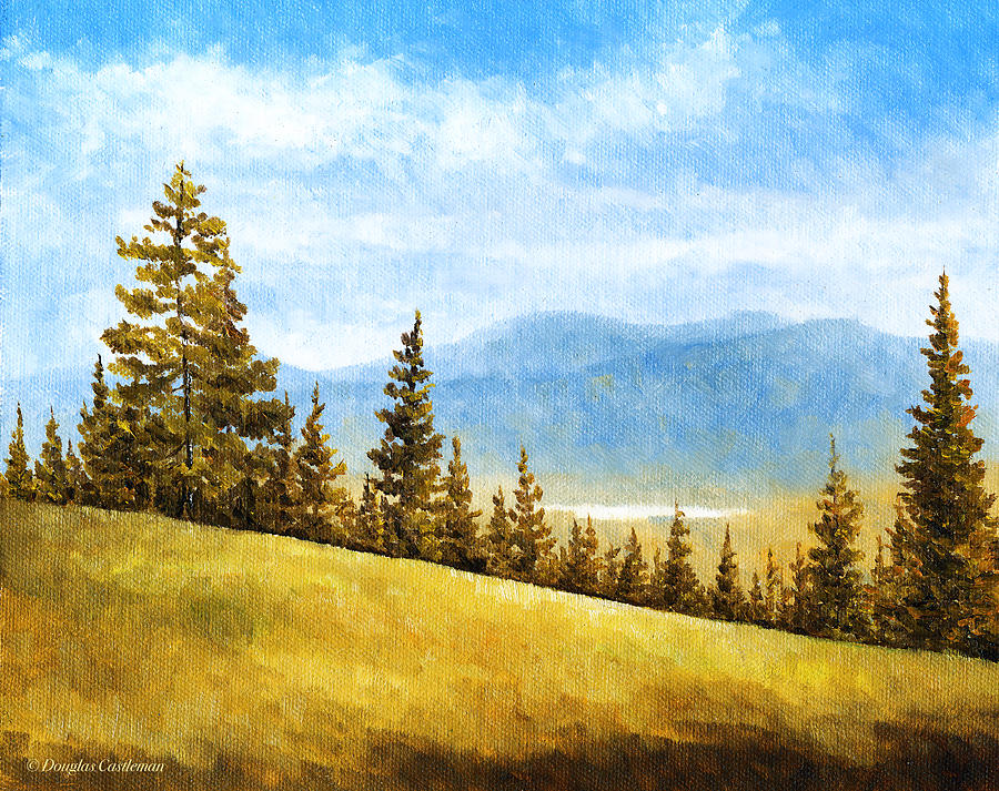 Looking South from Mt. Pinos Painting by Douglas Castleman