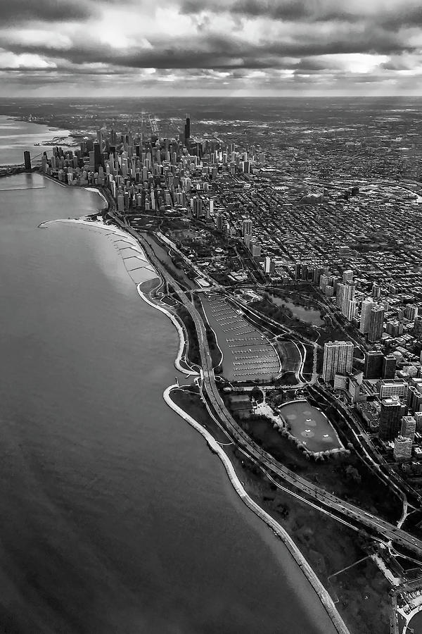 Chicago Photograph - Looking South Toward Chicago from the friendly skies by Sven Brogren