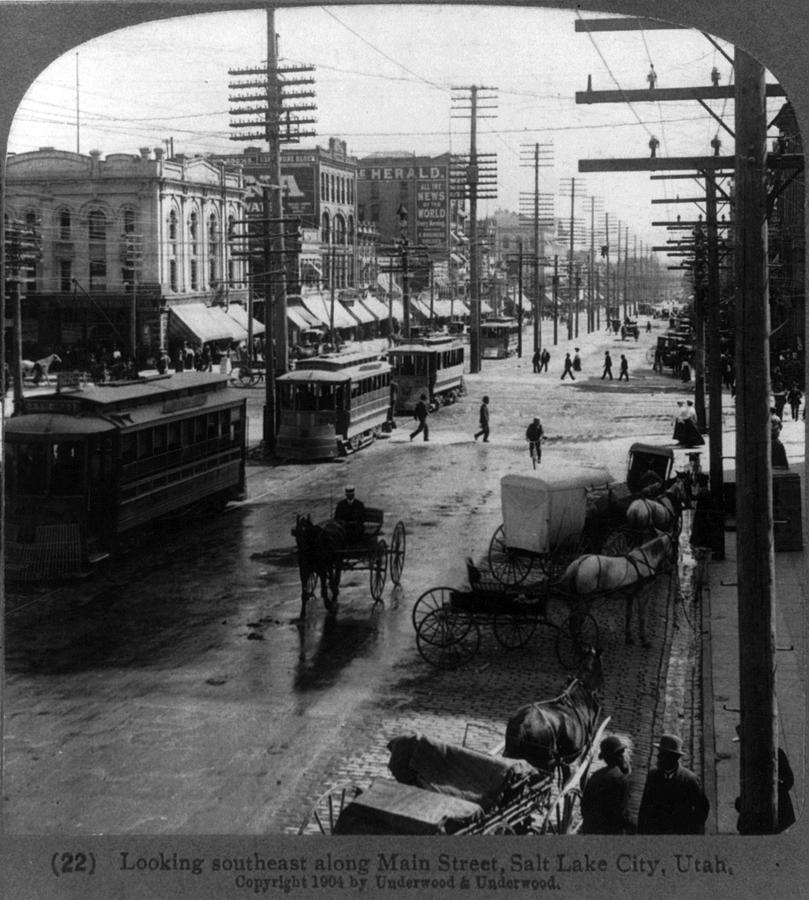 Salt Lake City Photograph - Looking Southeast Along Main Street by Everett