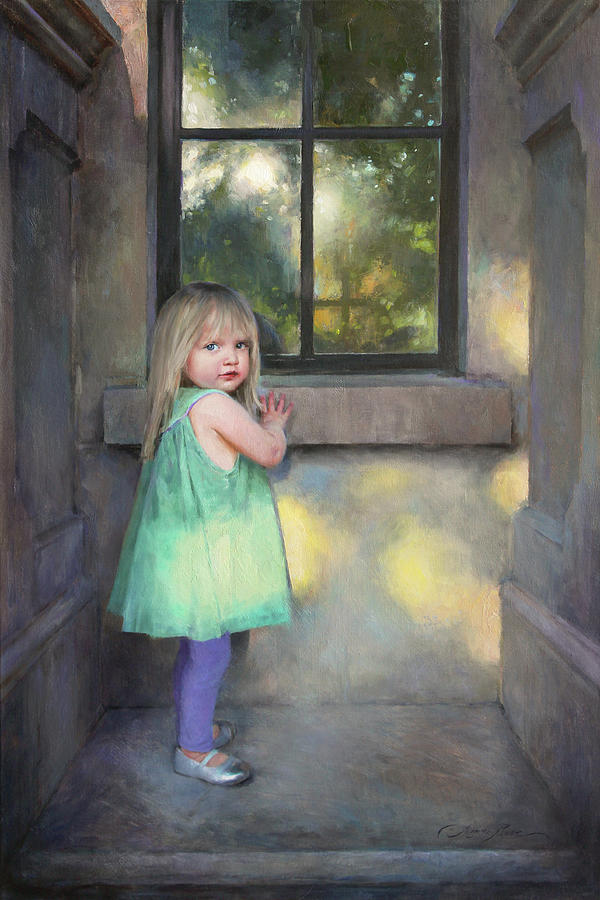 Portrait Painting - Looking Through by Anna Rose Bain