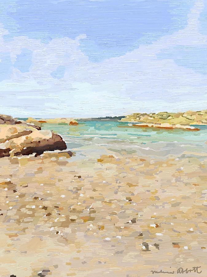 Looking towards the mouth of the Annisquam River from Wingaersheek Beach, Gloucester, MA Painting by Melissa Abbott