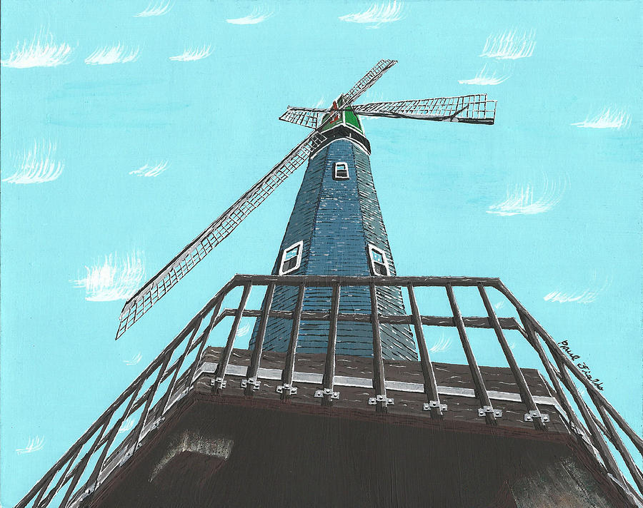 Up Movie Painting - Looking Up At A Windmill by Paul Fields