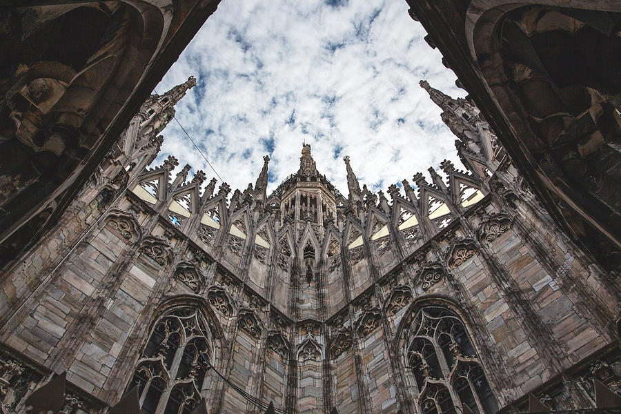 Looking Up At The Duomo In Milan Photograph