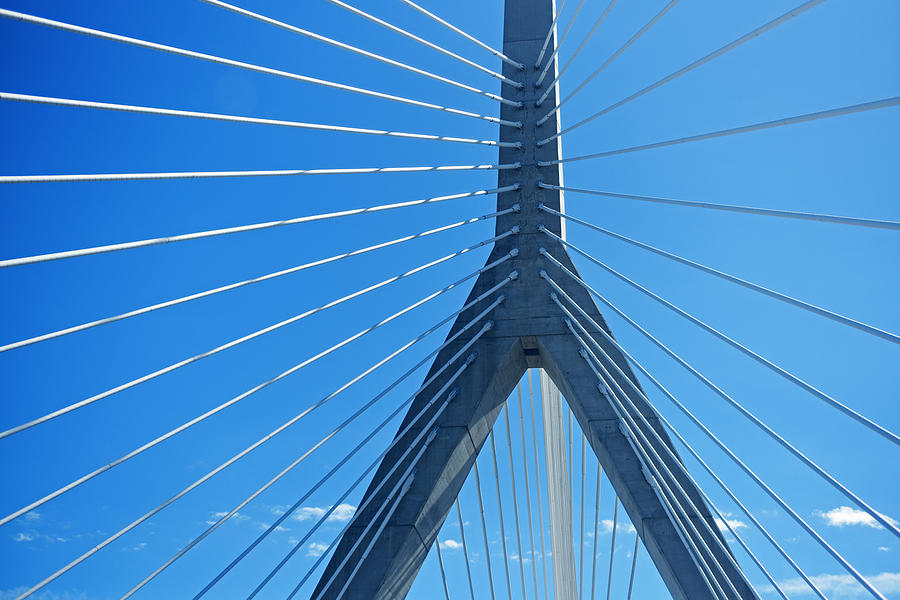 Looking up at the Lenny Zakim Bridge Boston MA Photograph by Toby McGuire