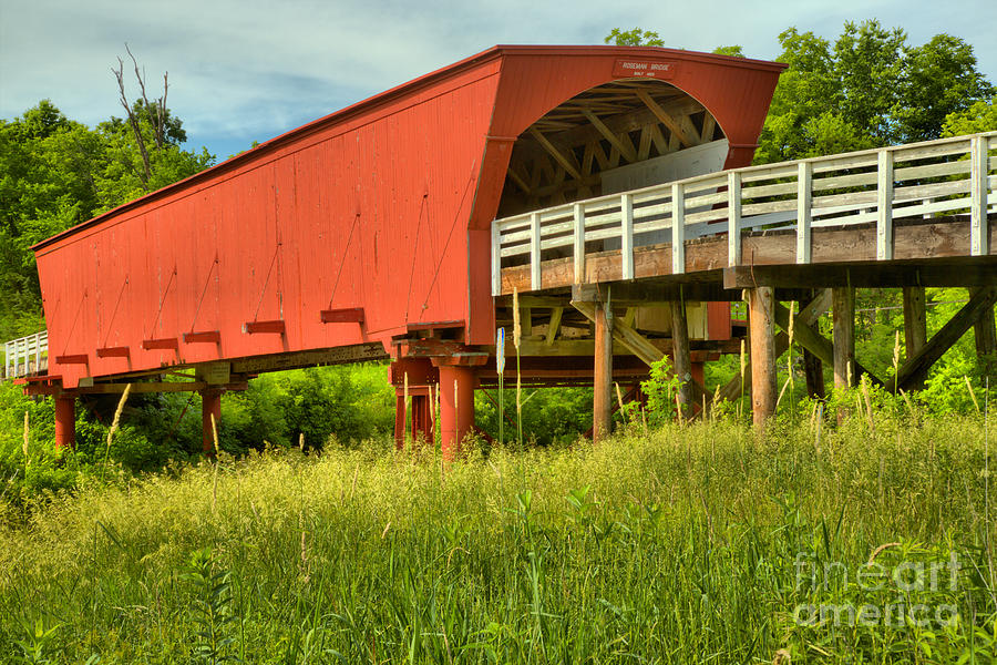 Looking Up At The Roseman Covered Bridge Photograph by Adam Jewell