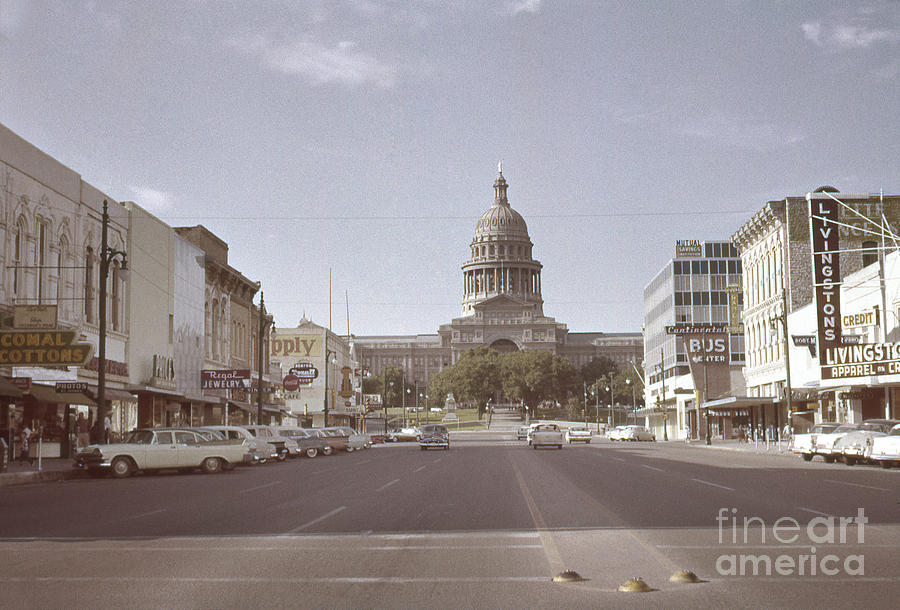 Austin Photograph - Looking up Congress Avenue to the State Capitol in downtown Austin by Dan Herron