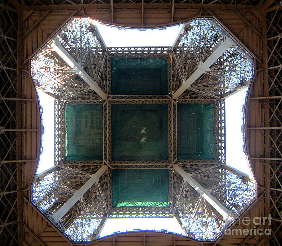 Looking Up Eiffel Tower Digital Art by Linda Shackelford
