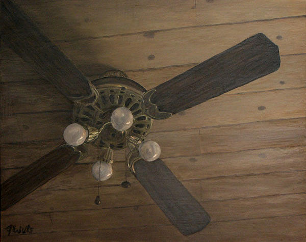 Fan Painting - Looking Up by Frank Wuts Fan Painting - Looking Up by Frank Wuts