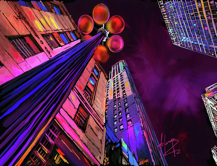 Looking Up In Chicago Painting by DC Langer