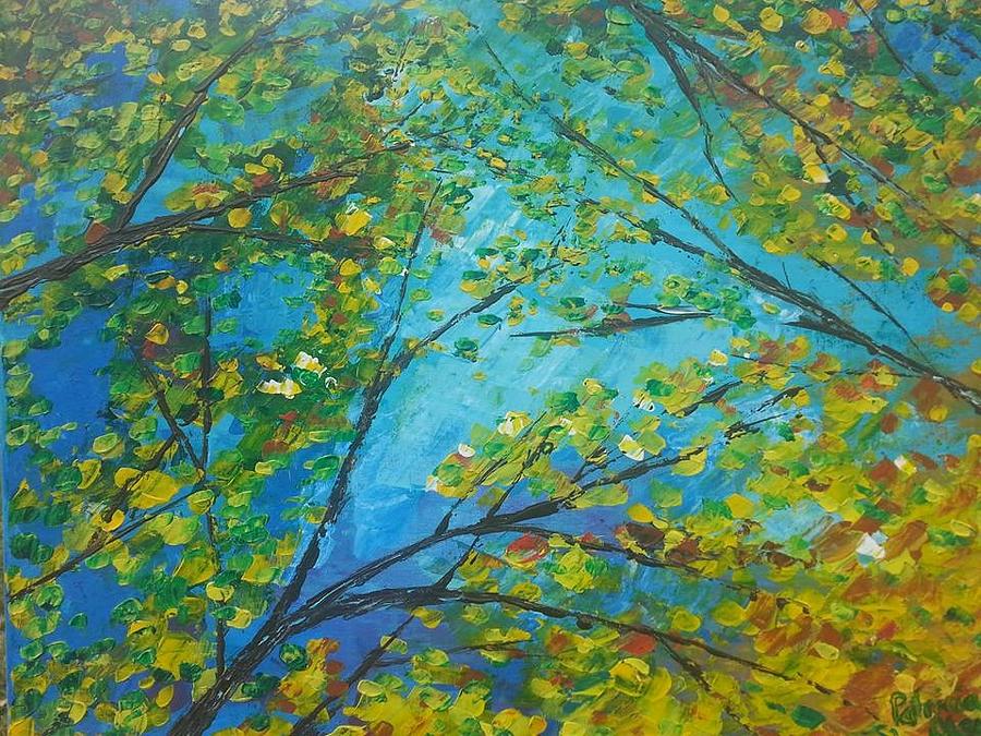 Looking Up In My Backyard  Painting by Patricia Olson
