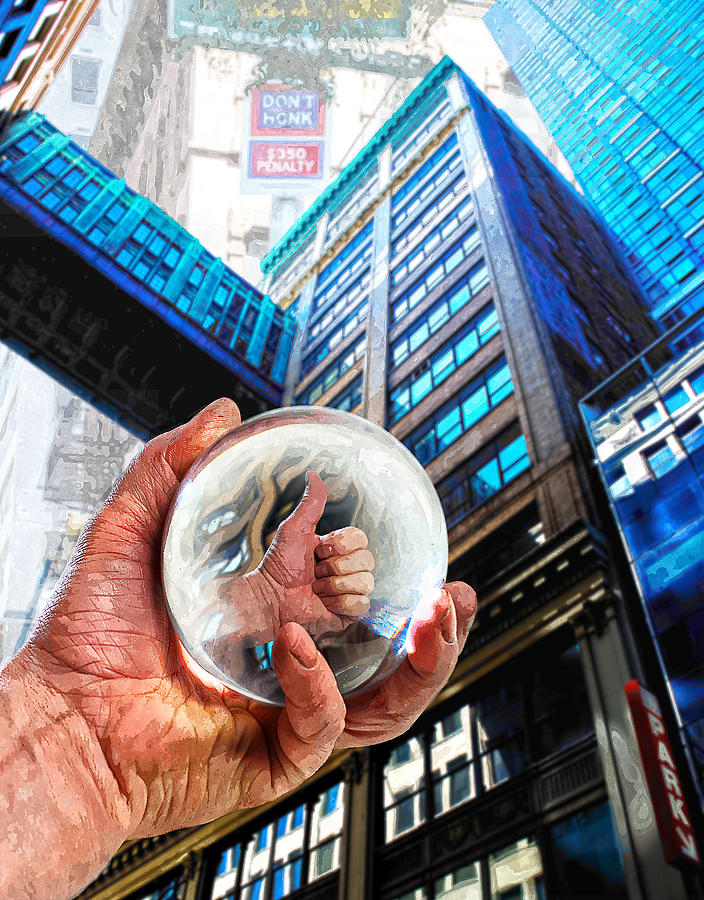 Ball Digital Art - Looking Up In NY 2 by Rick Mosher