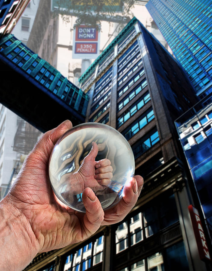 Ball Photograph - Looking Up in NY by Rick Mosher