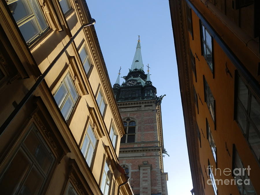 Looking up from a Stockholm street Photograph by Margaret Brooks