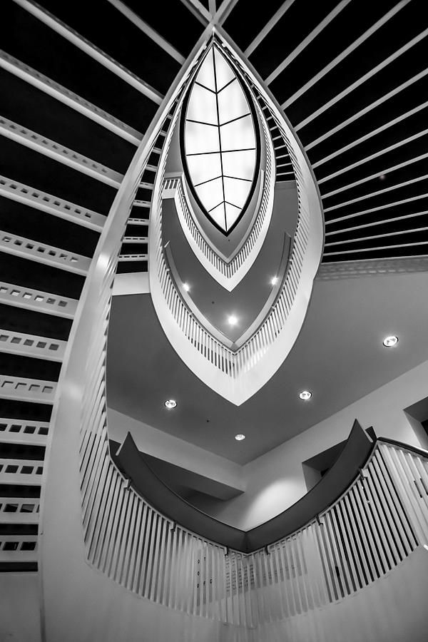 looking up the MCA stairs Photograph by Sven Brogren