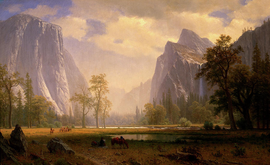Looking Up the Yosemite Valley  Painting by Albert Bierstadt