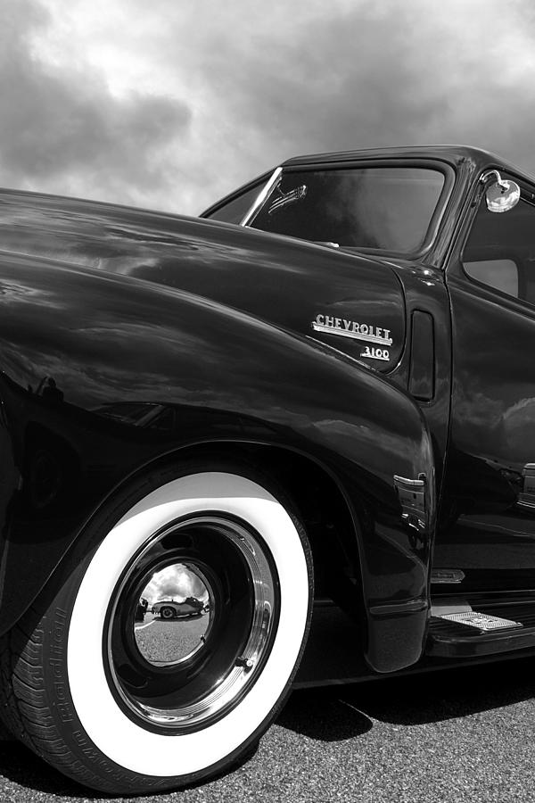 Looking Up To You - 1952 Chevy Truck in Black and White Photograph by Gill Billington