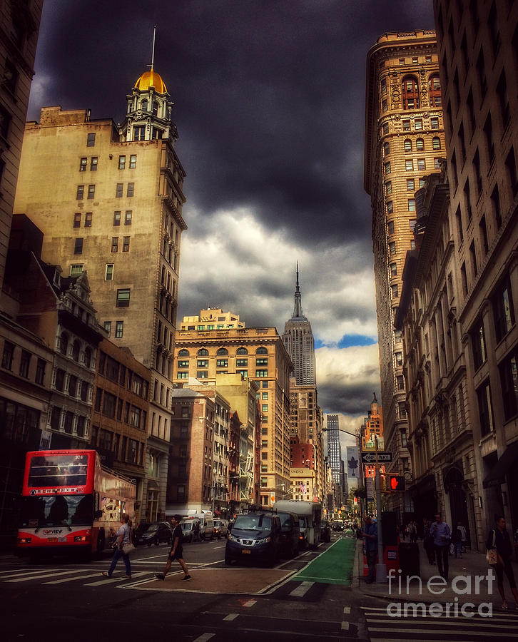 Empire State Building Photograph - Looking Uptown - with Empire State Building by Miriam Danar