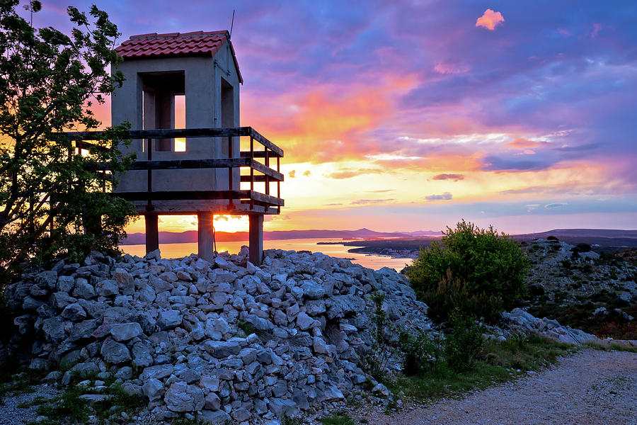 Lookout tower above Pakostane archipelago  Photograph by Brch Photography