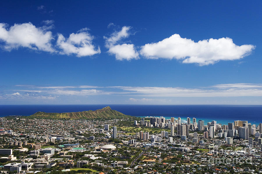 University Of Hawaii Photograph - Lookout View Of Honolulu by Greg Vaughn - Printscapes