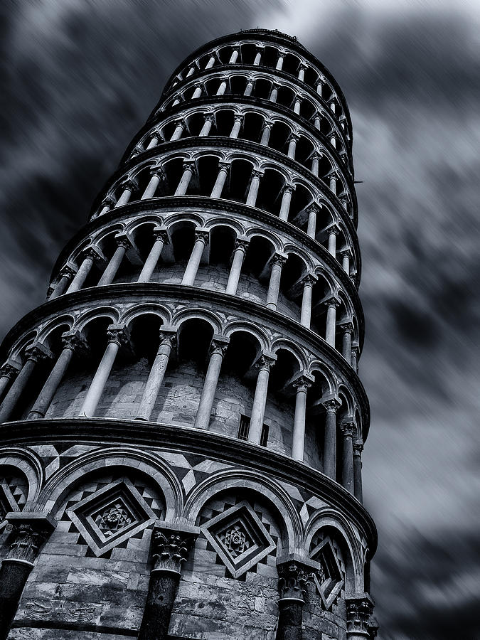 Looming    the Leaning tower of Pisa Photograph by Micah Goff