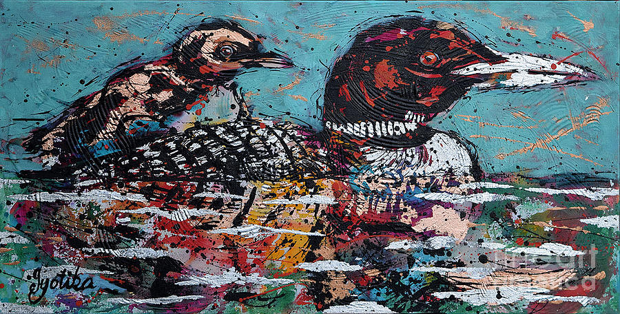 Loons Ride Painting by Jyotika Shroff