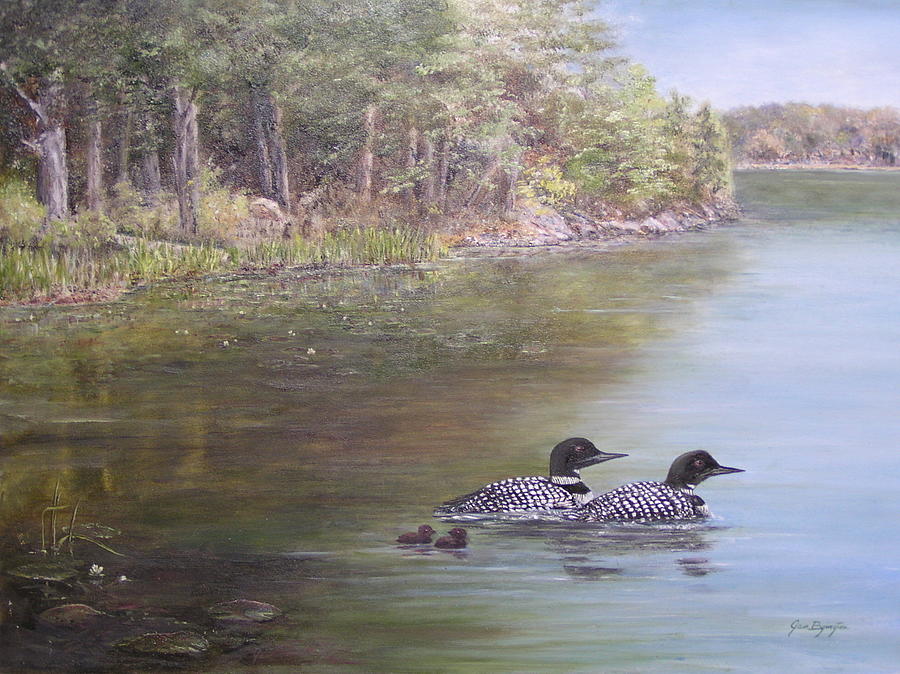 Loon Family 1 Painting by Jan Byington