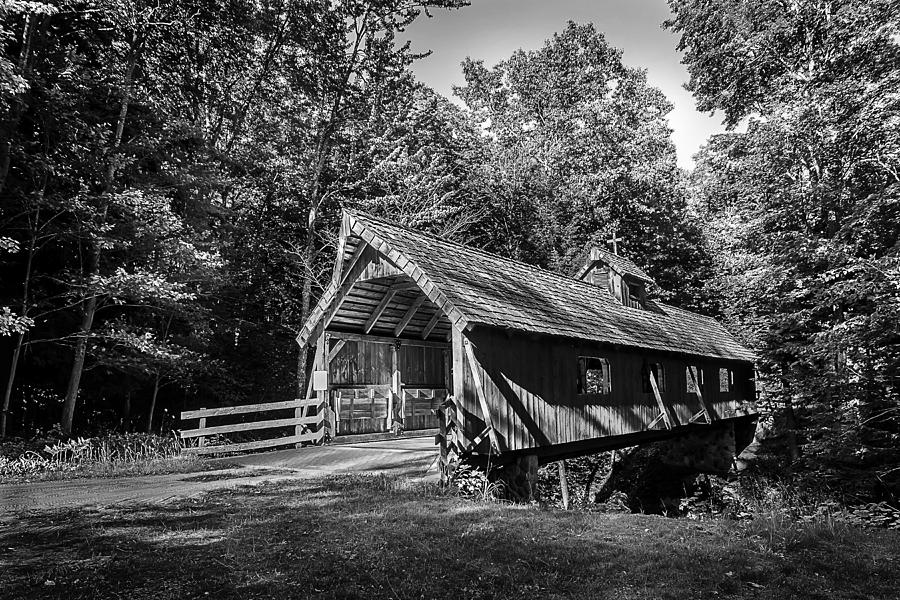 Loon Song Covered Bridge VII BW Photograph by Rick Bartrand