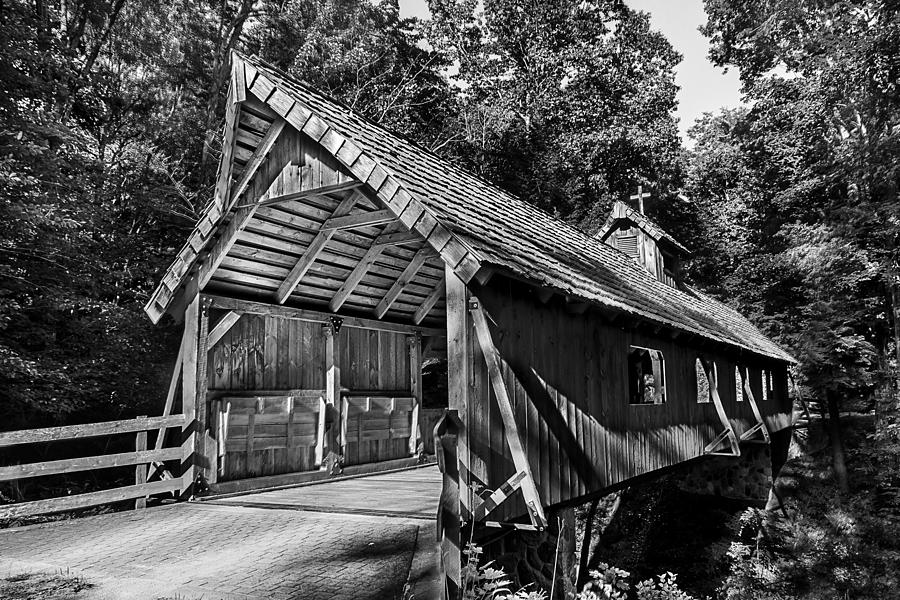 Loon Song Covered Bridge VIII BW Photograph by Rick Bartrand