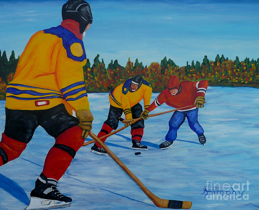 Hockey Painting - Loose Puck by Anthony Dunphy