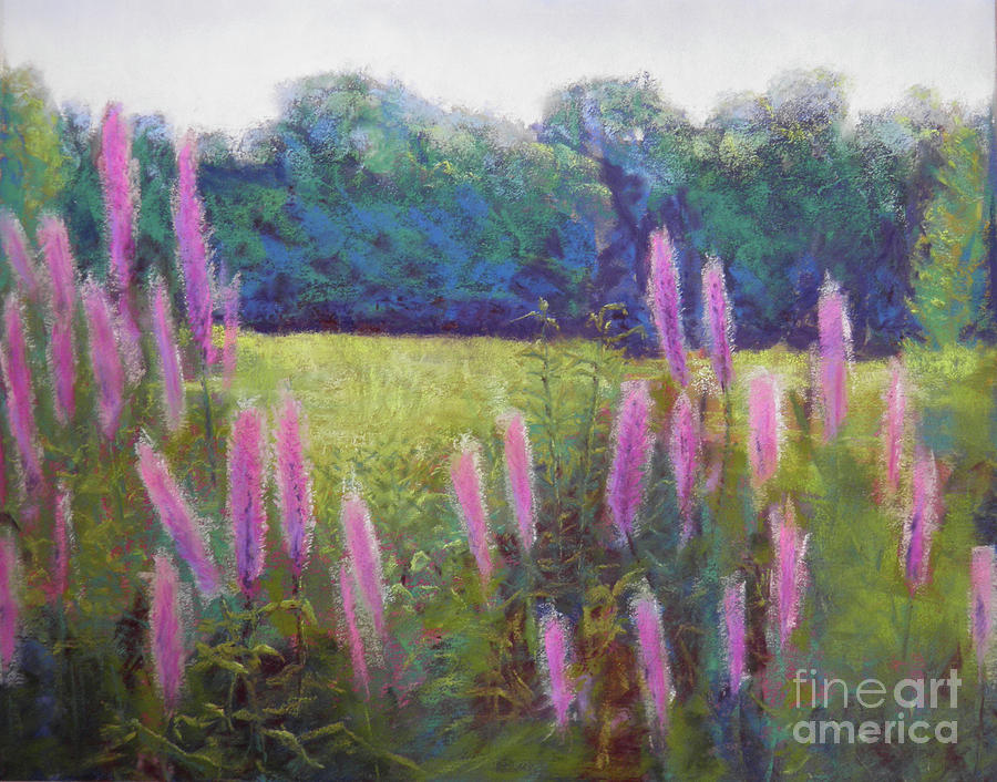 Landscape Painting - Loose Strife in Concord Field by Lori Bate