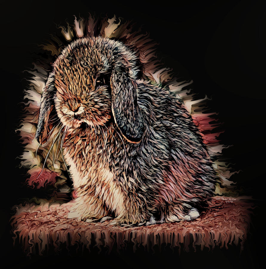 Lop Eared Bunny Rabbit Digital Art by Artful Oasis