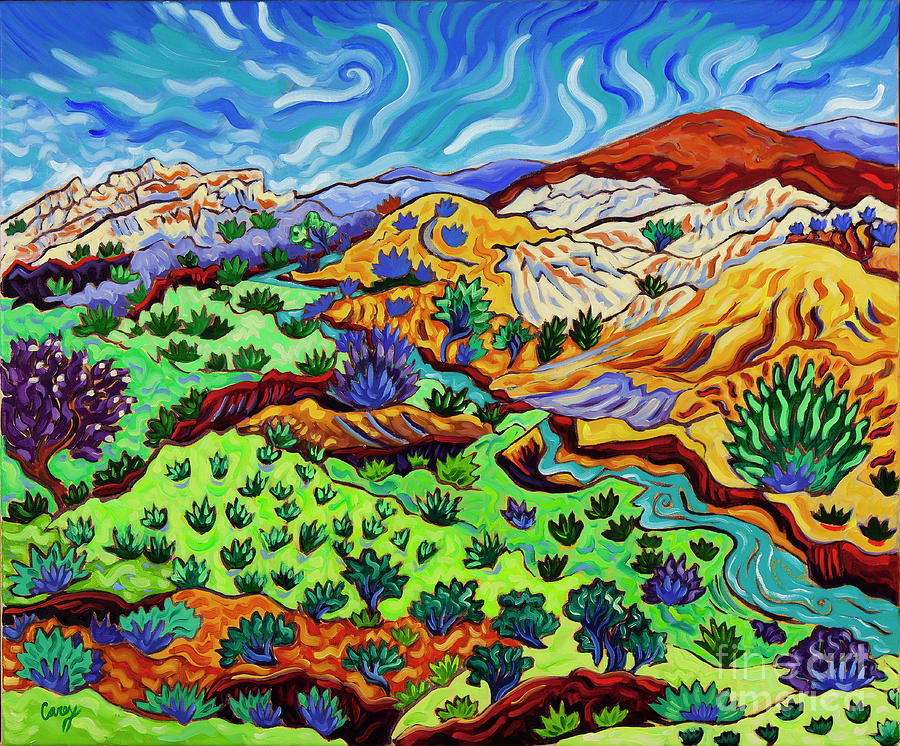 Lopin Down the Turquoise Trail Painting by Cathy Carey
