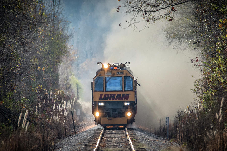 Transportation Photograph - Loram rail grinder 316 at Richland KY by Jim Pearson