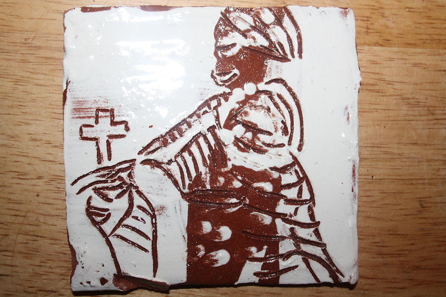 Lord bless me 21 - tile Ceramic Art by Gloria Ssali