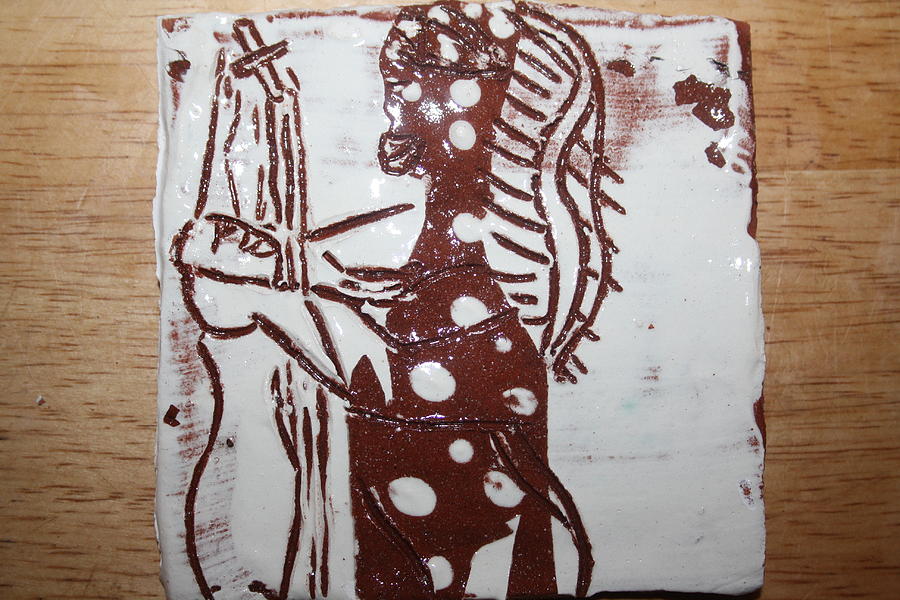 Lord bless me 6 tile Ceramic Art by Gloria Ssali