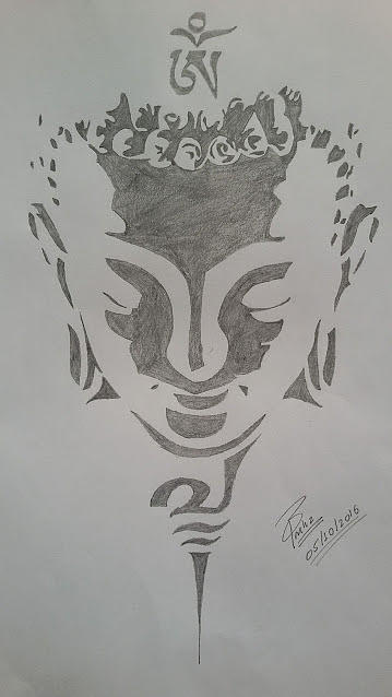 Gautama Buddha Sitting Lotus Position Drawing | Stock vector | Colourbox-saigonsouth.com.vn
