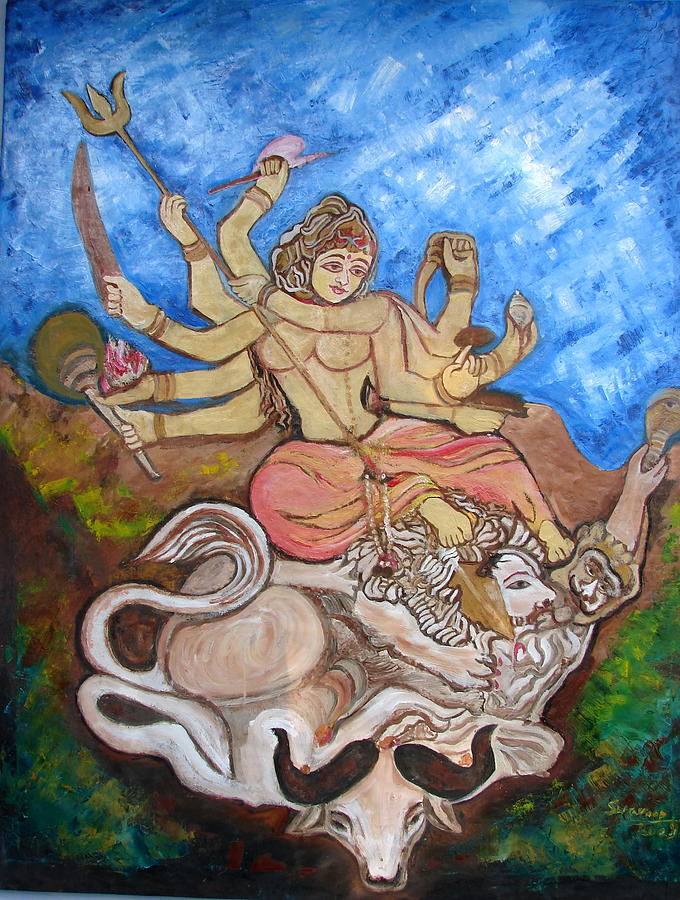 Lord Durga Painting by Anand Swaroop Manchiraju