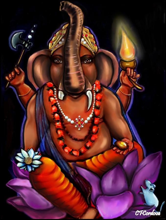 Lord Ganesh  Painting by Carmen Cordova