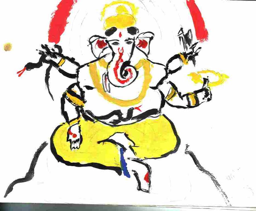 How to draw and color Ganpati / simple Ganpati drawing / Ganesha drawing  for kids - YouTube