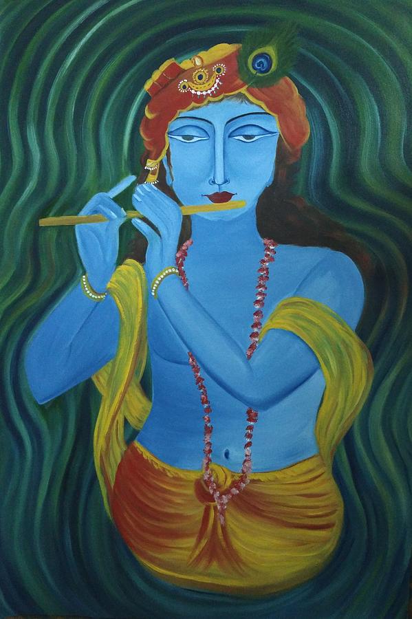 abstract paintings of lord krishna