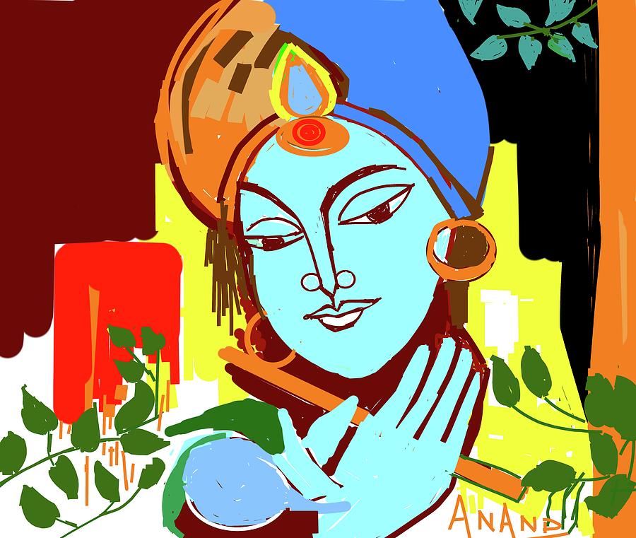 Lord Krishna Digital Art by Anand Swaroop Manchiraju