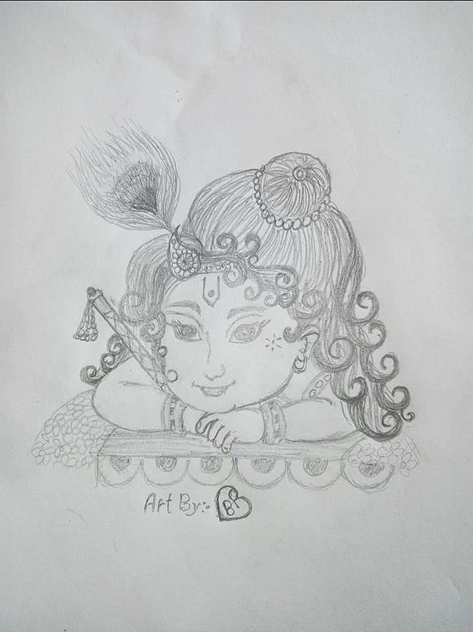 How to Draw Bal Krishna (Hinduism) Step by Step | DrawingTutorials101.com