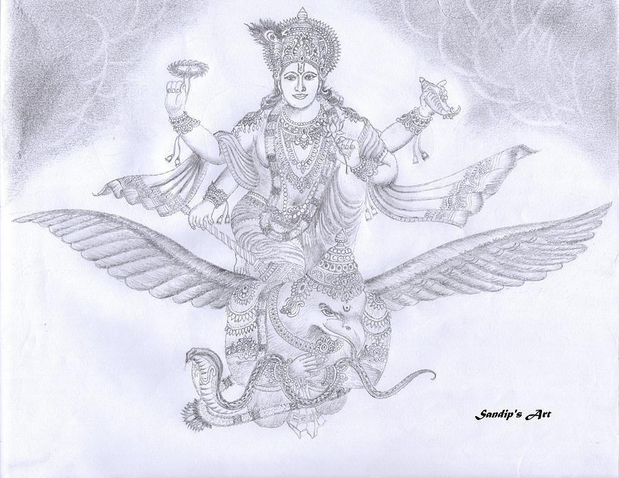 Lord Vishnu Art Print by Shreya Sham  Fine Art America