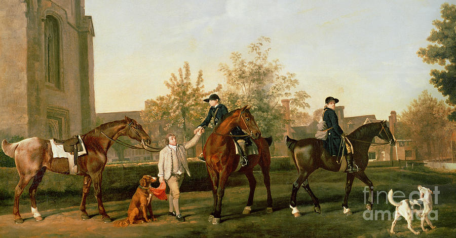 George Stubbs Photograph - Lord Torringtons Hunt Servants setting out from Southill by George Stubbs