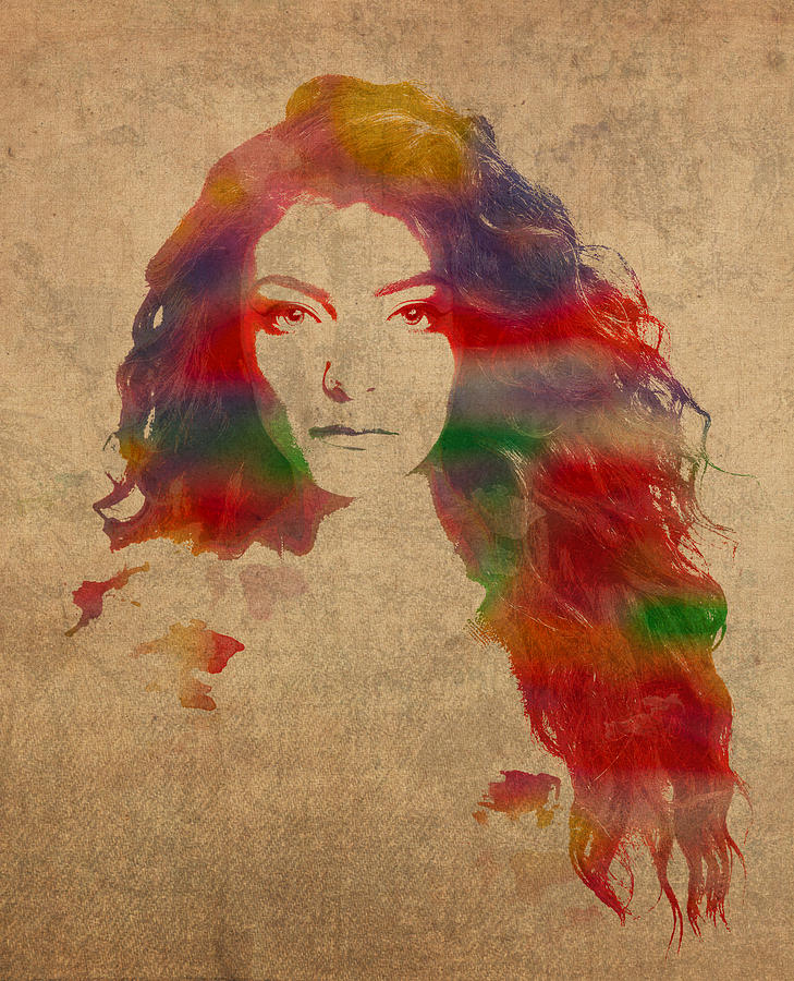 Music Mixed Media - Lorde Watercolor Portrait by Design Turnpike