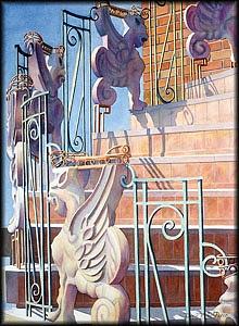 Architecture Painting - Lords Of The Staircase by Diana Miller-PIerce Architecture Painting - Lords Of The Staircase by Diana Miller-PIerce
